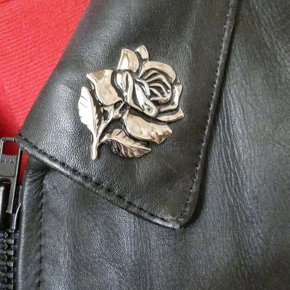 FIRST STAR FRINGED LEATHER MOTORCYCLE JACKET WOMENS 10 THINSULATE LINER - Picture 3 of 6